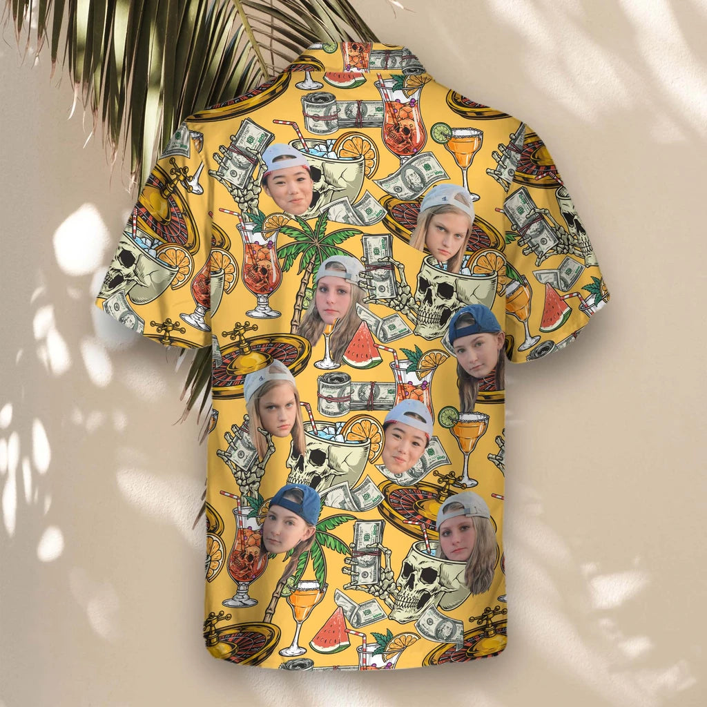 Custom Face &amp; Logo Casino Jackpot Hawaiian Shirt | Great for Casino Night &amp; Lucky Events