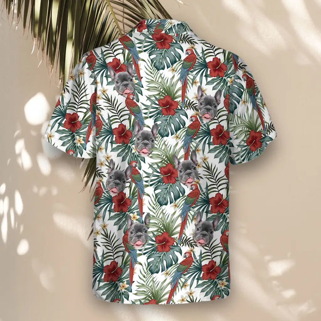 Custom Face &amp; Logo Floral Macaw Magic Hawaiian Shirt | Custom Gift for Beach Vacation &amp; Cruises