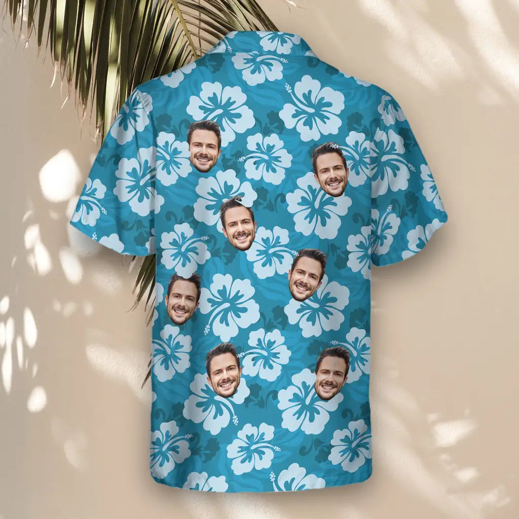 Custom Face &amp; Logo Hibiscus Island Dreams Hawaiian Shirt | Custom Gift for Beach Vacation &amp; Cruises