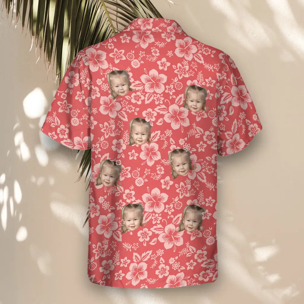 Custom Face &amp; Logo Japanese Hibiscus Blossom Hawaiian Shirt | Custom Gift for Beach Vacation &amp; Cruises
