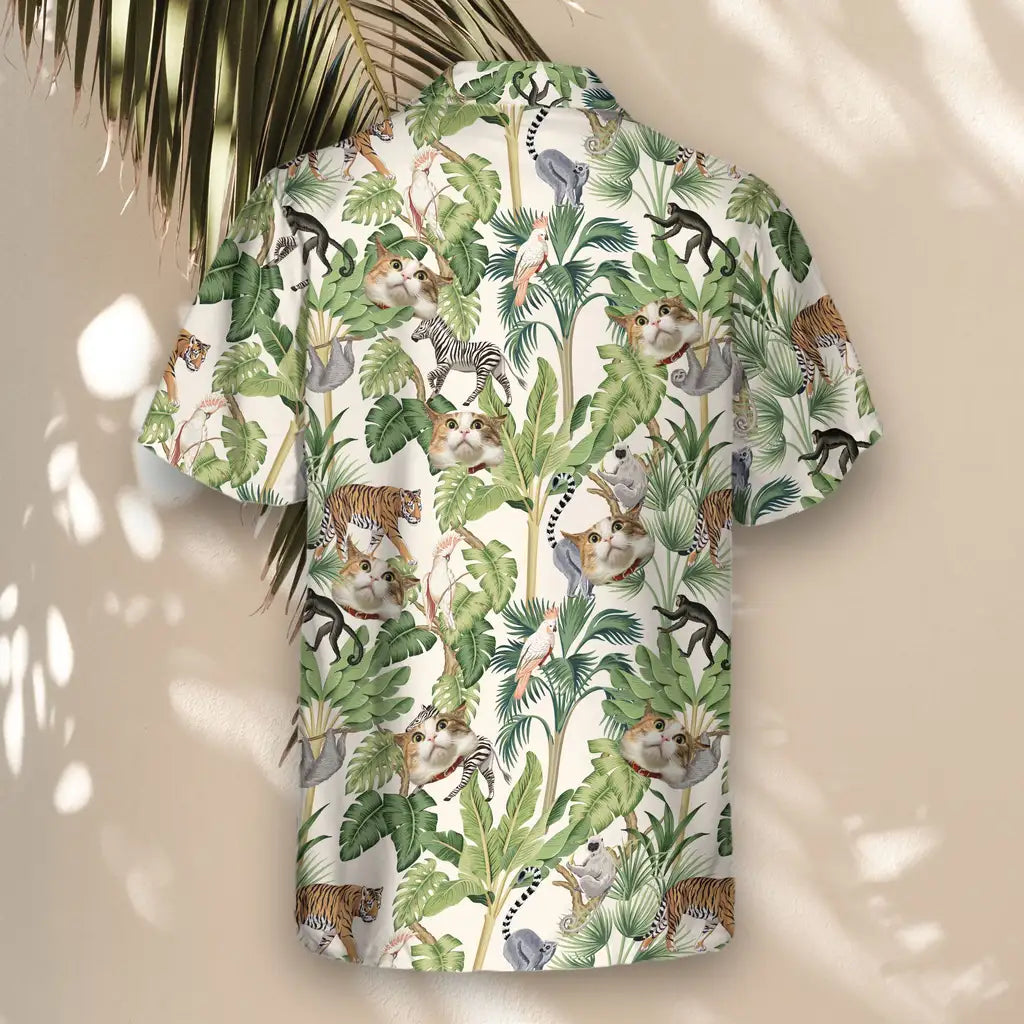 Custom Face &amp; Logo Jungle Jamboree Hawaiian Shirt | Unique Gift for Wildlife Lovers