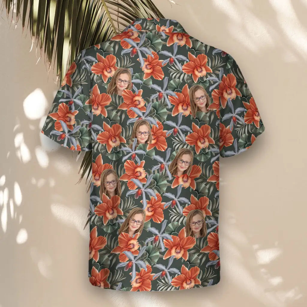 Custom Face &amp; Logo Orchid Isle Hawaiian Shirt | Custom Gift for Beach Vacation &amp; Cruises