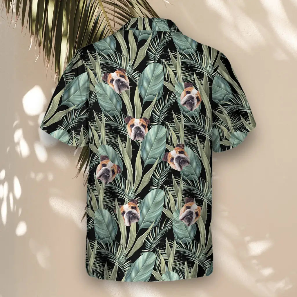 Custom Face &amp; Logo Palm Grove Hawaiian Shirt | Unique Summer Beach Gift for Men