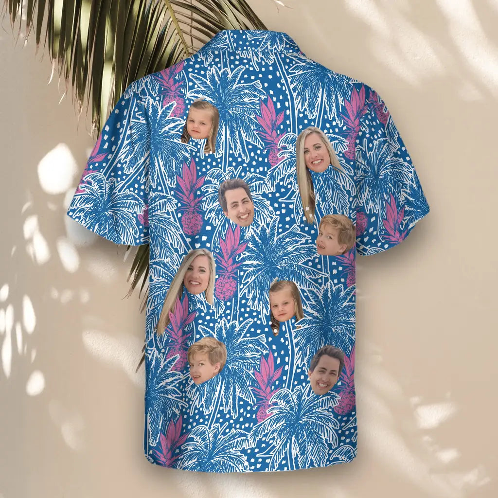 Custom Face &amp; Logo Pineapple Paradise Hawaiian Shirt | Fresh Summer Fruit Lover Gift