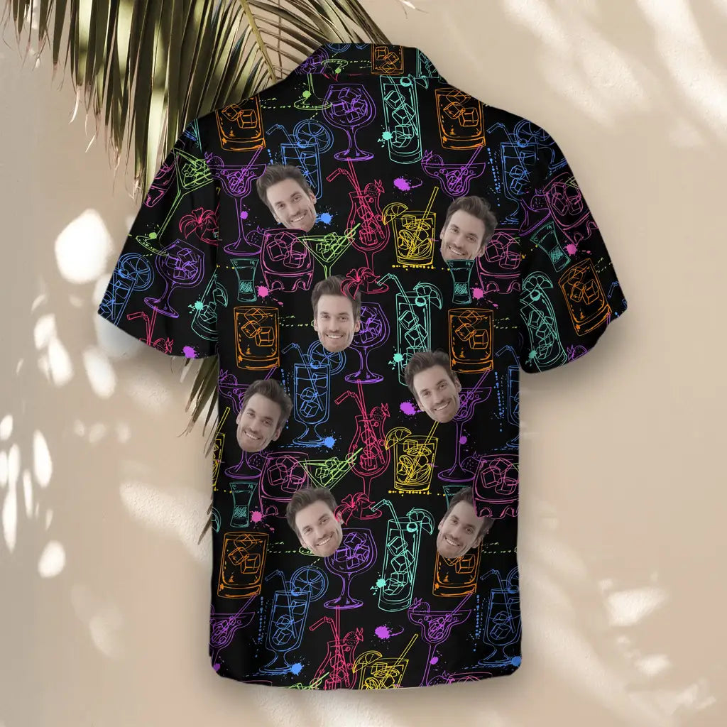 Custom Face &amp; Logo Sip &amp; Sway Hawaiian Shirt | Unique Summer Beach Gift for Men