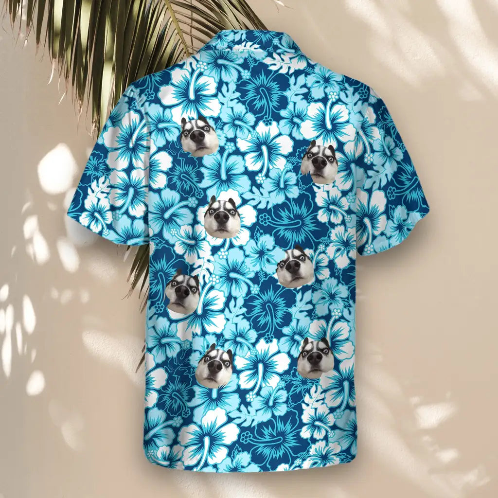 Custom Face &amp; Logo Surf Floral Hibiscus Hawaiian Shirt | Custom Gift for Beach Vacation &amp; Cruises