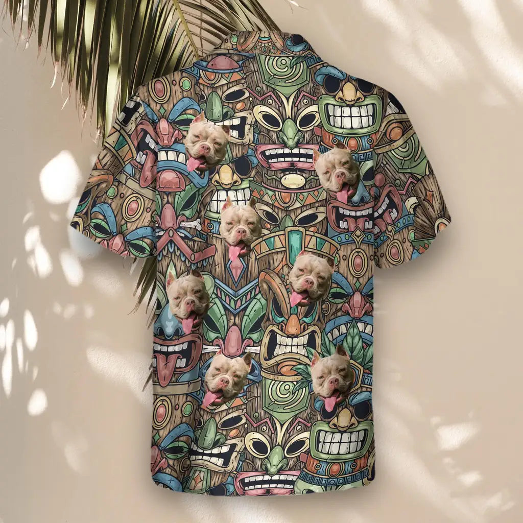 Custom Face &amp; Logo Tiki Island Vibes Hawaiian Shirt | Great for Themed Parties &amp; Group Events
