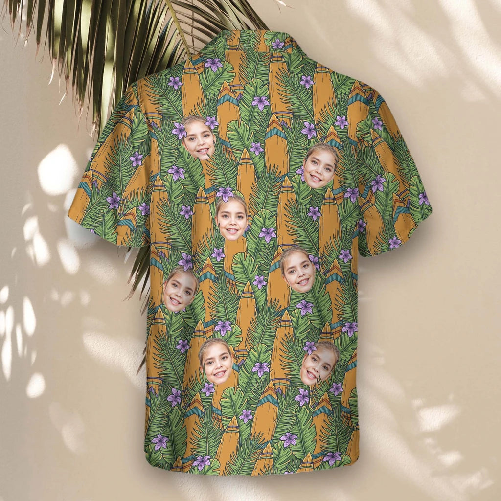 Custom Face &amp; Logo Tiki Surf Legend Hawaiian Shirt | Great for Themed Parties &amp; Group Events