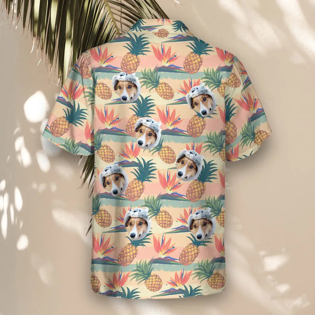 Custom Face &amp; Logo Tropical Bloom Hawaiian Shirt | Custom Gift for Beach Vacation &amp; Cruises