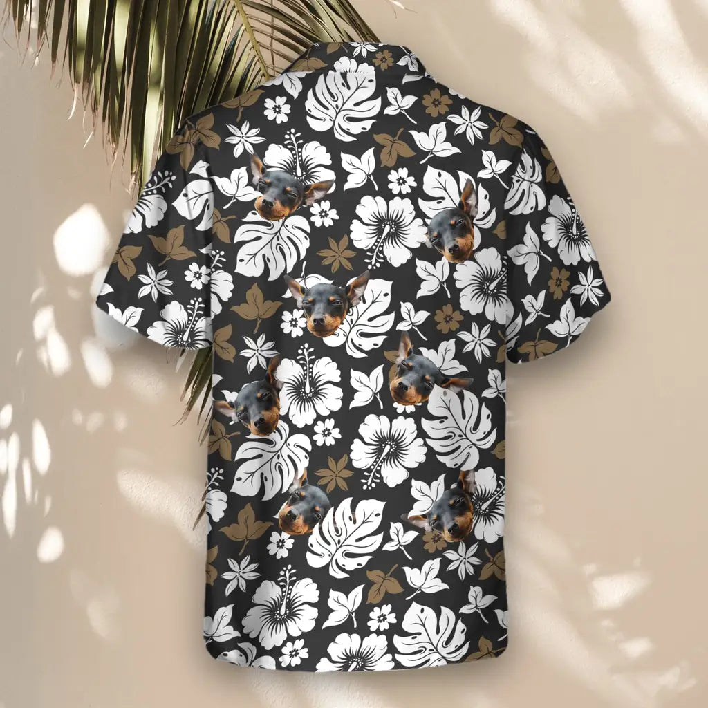 Custom Face &amp; Logo Tropical Hibiscus Flower Hawaiian Shirt | Custom Gift for Beach Vacation &amp; Cruises