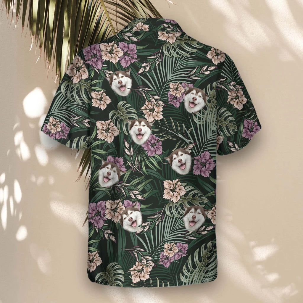 Custom Face &amp; Logo Vintage Tropical Natural Hawaiian Shirt | Perfect Vacation &amp; Tropical Party Wear