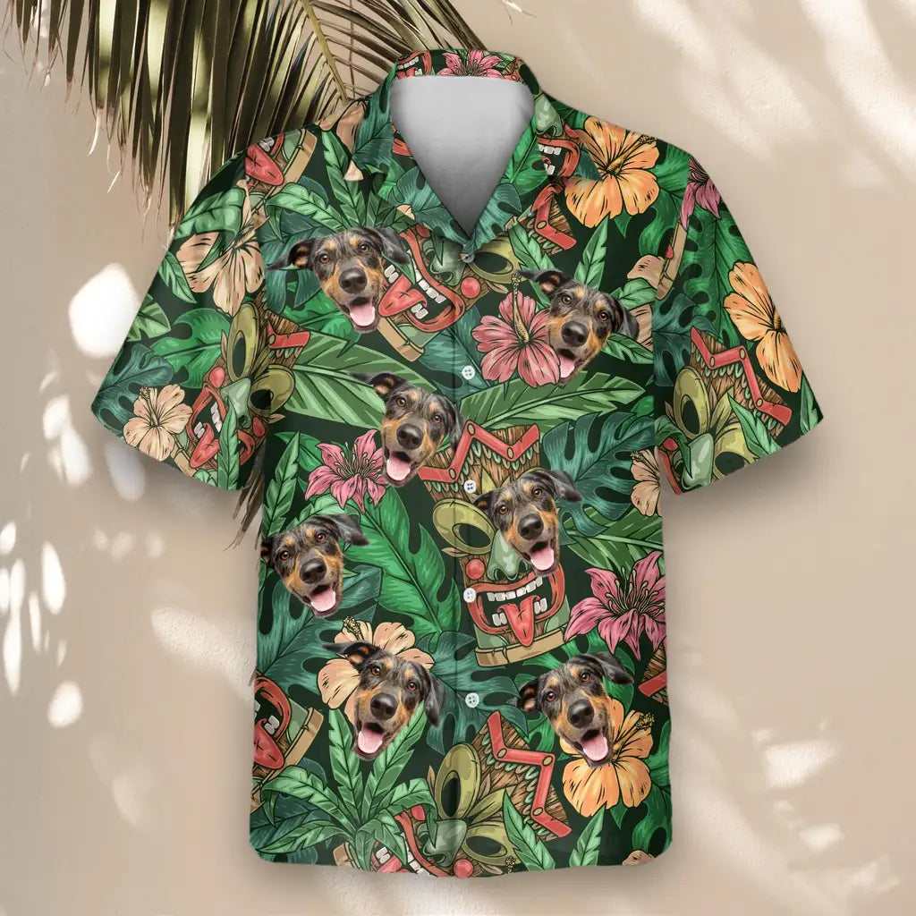 Custom Face &amp; Logo Aloha Vibes Hawaiian Shirt | Unique Summer Beach Gift for Men