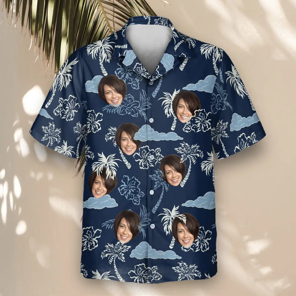 Custom Face &amp; Logo Coconut Palm Delight Hawaiian Shirt | Fresh Summer Fruit Lover Gift