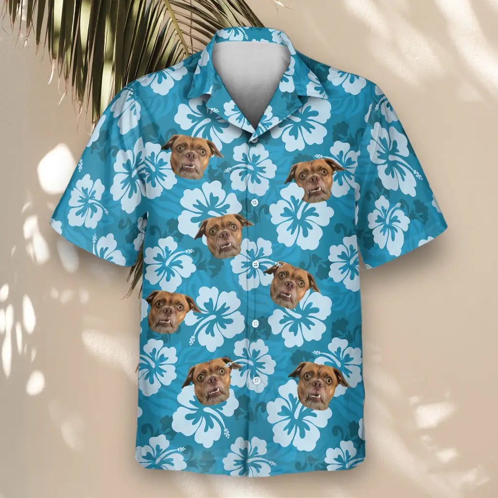 Custom Face &amp; Logo Hibiscus Island Dreams Hawaiian Shirt | Custom Gift for Beach Vacation &amp; Cruises