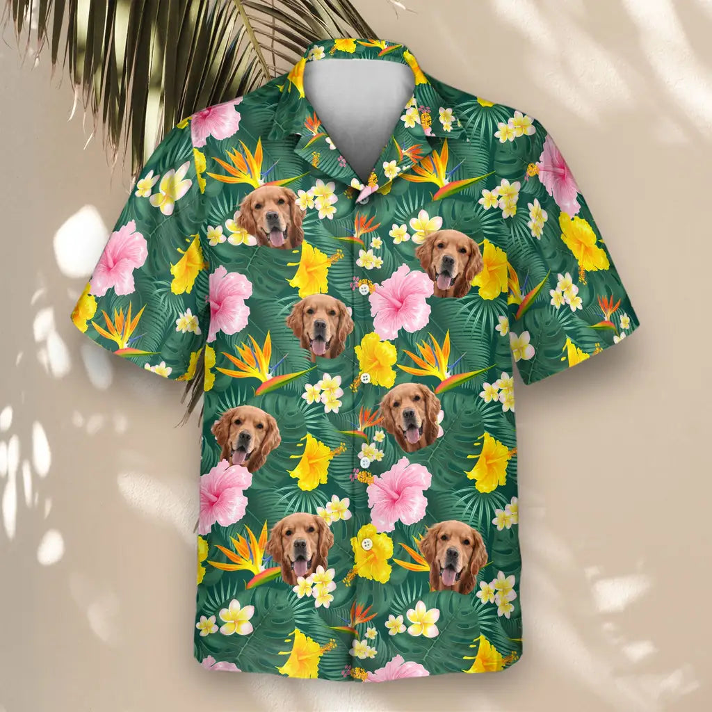 Custom Face &amp; Logo Island Blossom Hawaiian Shirt | Custom Gift for Beach Vacation &amp; Cruises