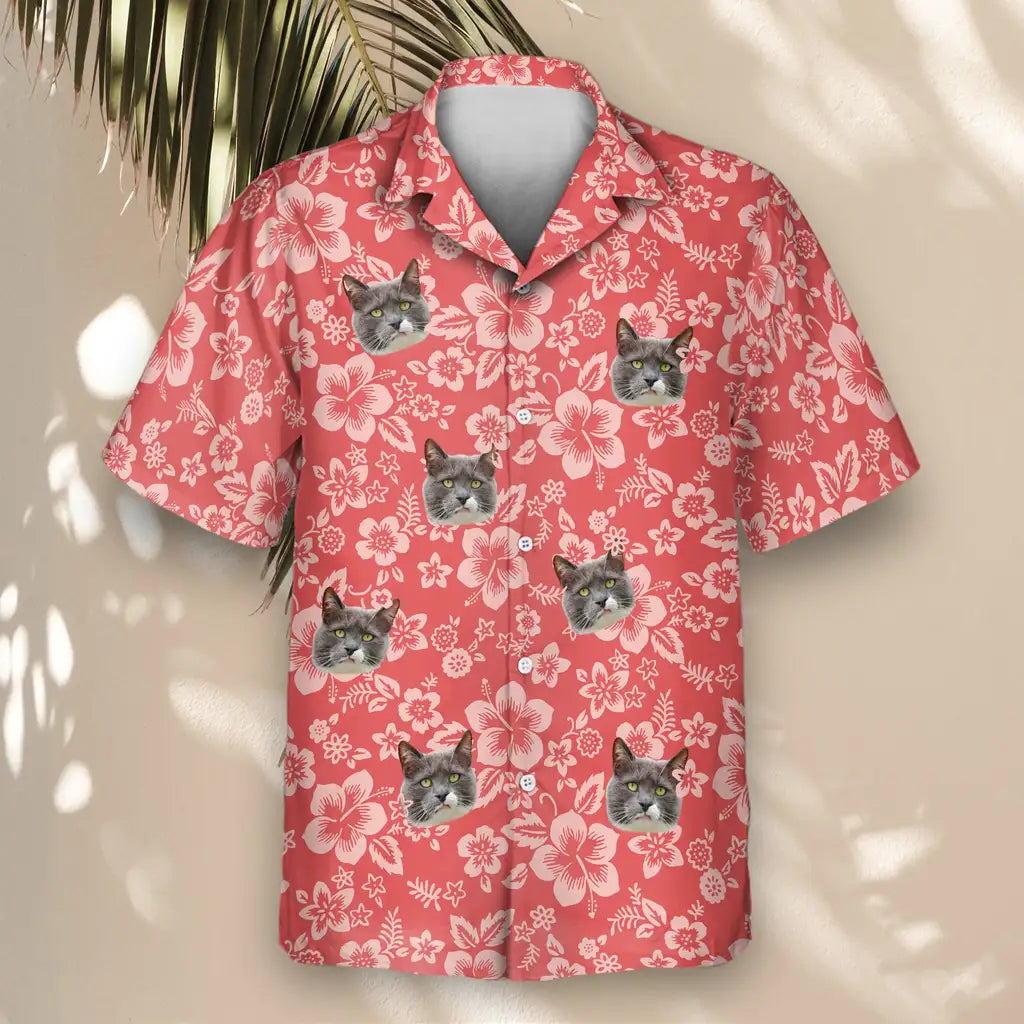 Custom Face &amp; Logo Japanese Hibiscus Blossom Hawaiian Shirt | Custom Gift for Beach Vacation &amp; Cruises