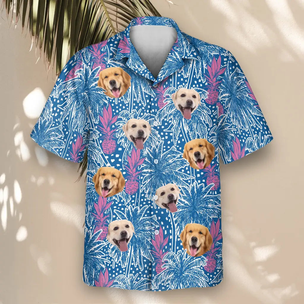 Custom Face &amp; Logo Pineapple Paradise Hawaiian Shirt | Fresh Summer Fruit Lover Gift