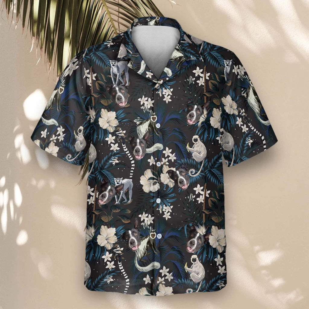 Custom Face &amp; Logo Tropical Night Bloom Hawaiian Shirt | Custom Gift for Beach Vacation &amp; Cruises