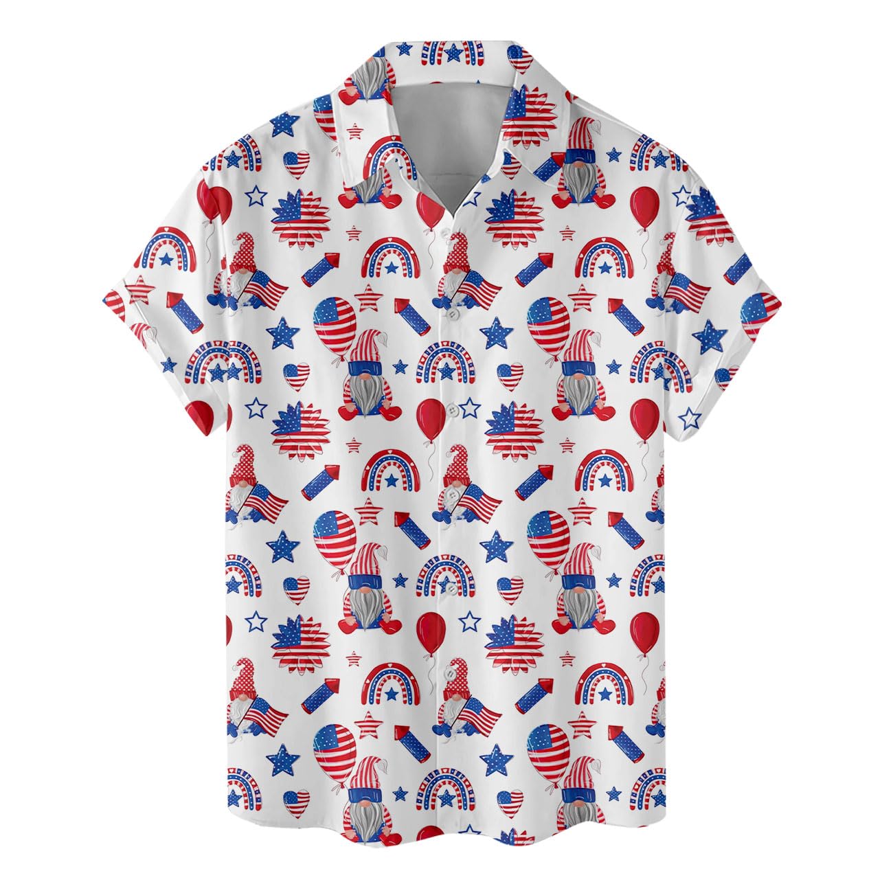 4th of July Gnome Hawaiian Shirt - Patriotic USA Celebration Vibes