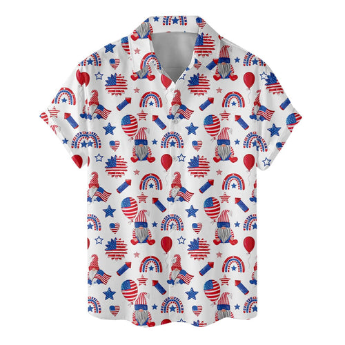 4th of July Gnome Hawaiian Shirt - Patriotic USA Celebration Vibes