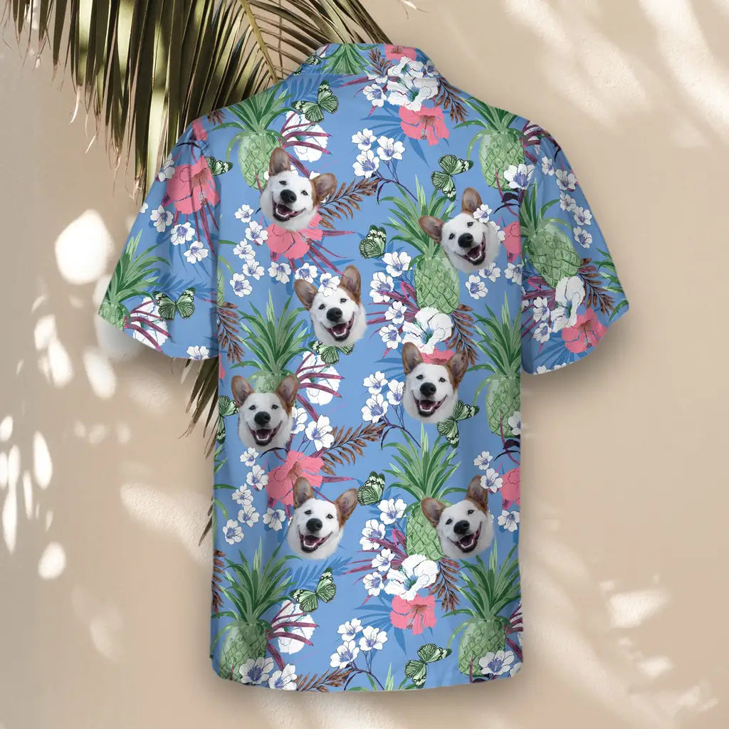 Custom Face &amp; Logo Aloha Bloom Hawaiian Shirt | Custom Gift for Beach Vacation &amp; Cruises