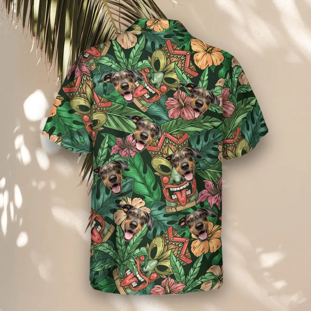 Custom Face &amp; Logo Aloha Vibes Hawaiian Shirt | Unique Summer Beach Gift for Men
