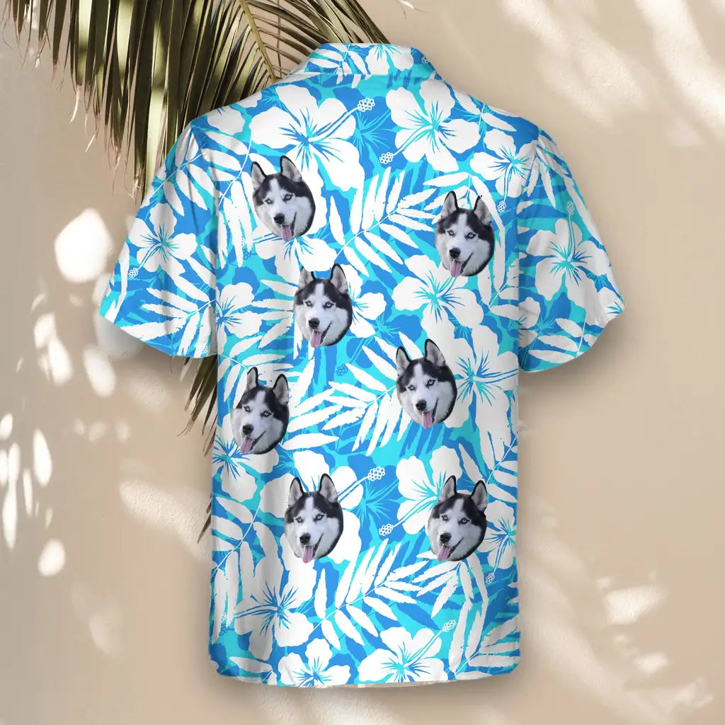 Custom Face &amp; Logo Vintage Hibiscus Vibes Hawaiian Shirt | Personalized Gift for Groomsmen &amp; Party Groups