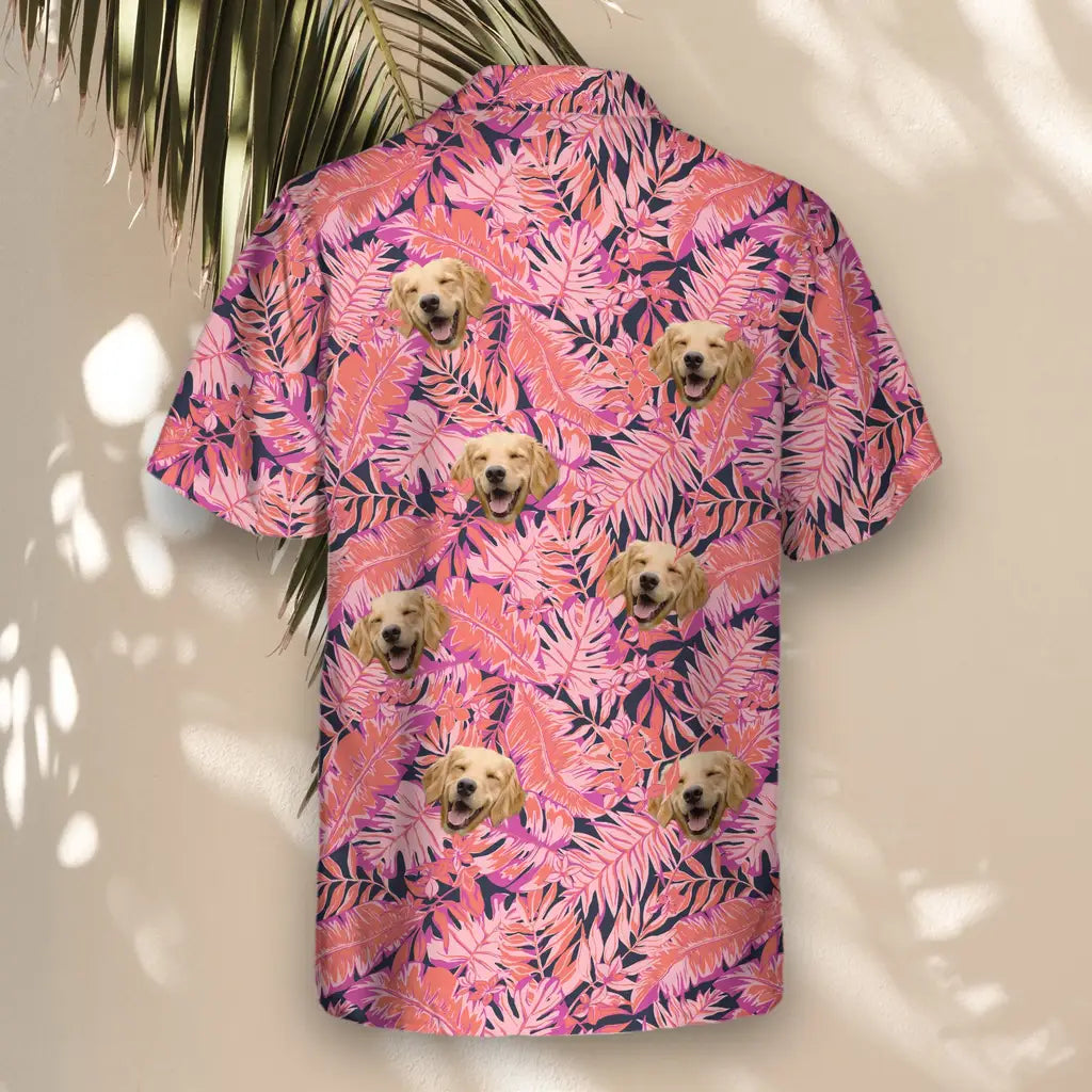 Custom Face &amp; Logo Bright Colorful Tropical Florals Hawaiian Shirt | Custom Gift for Beach Vacation &amp; Cruises