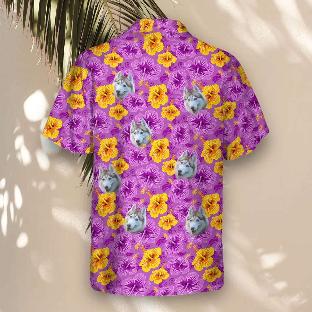Custom Face &amp; Logo Enchanted Hibiscus Garden Hawaiian Shirt | Custom Gift for Beach Vacation &amp; Cruises