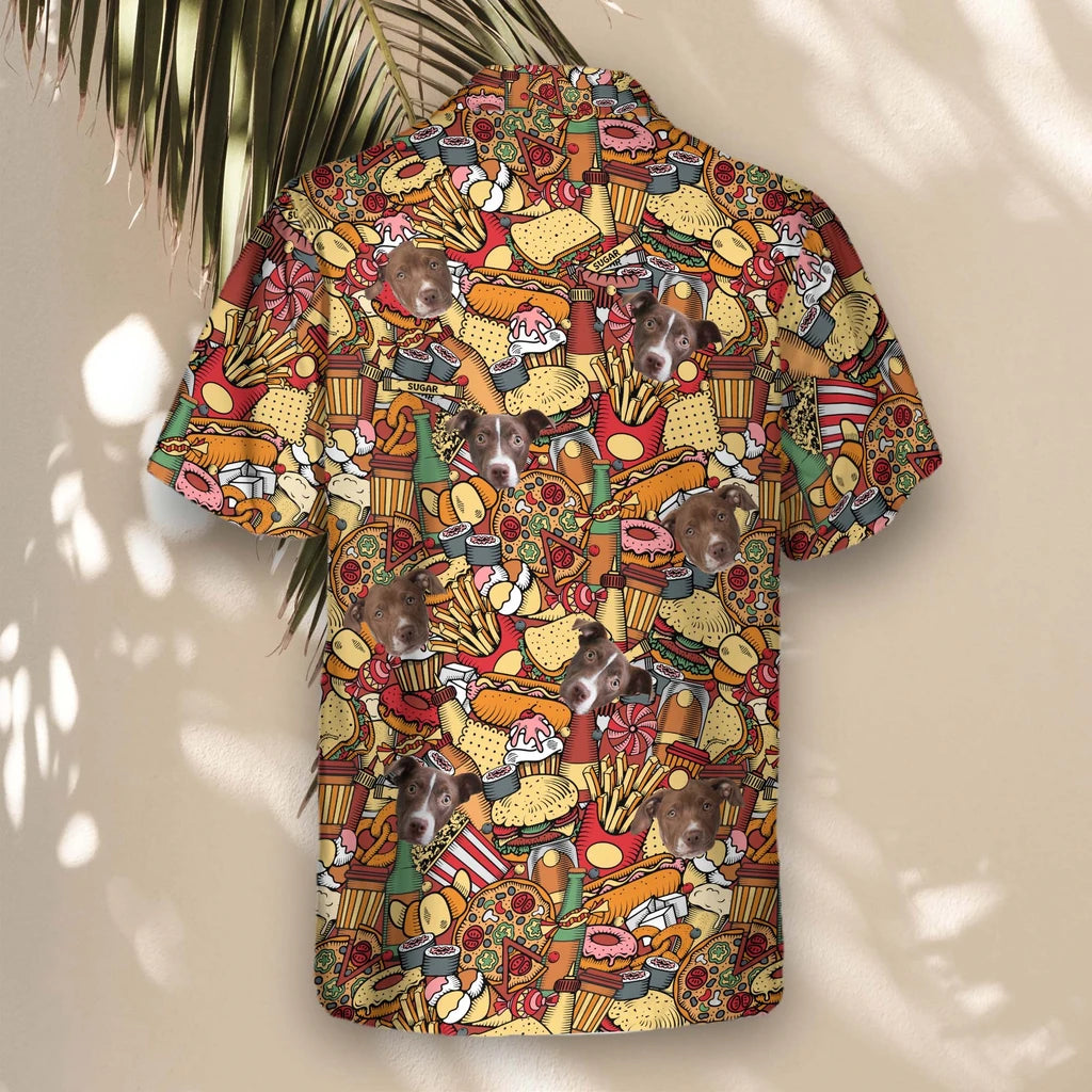 Custom Face &amp; Logo Fast Food Party Hawaiian Shirt | Unique Summer Beach Gift for Men