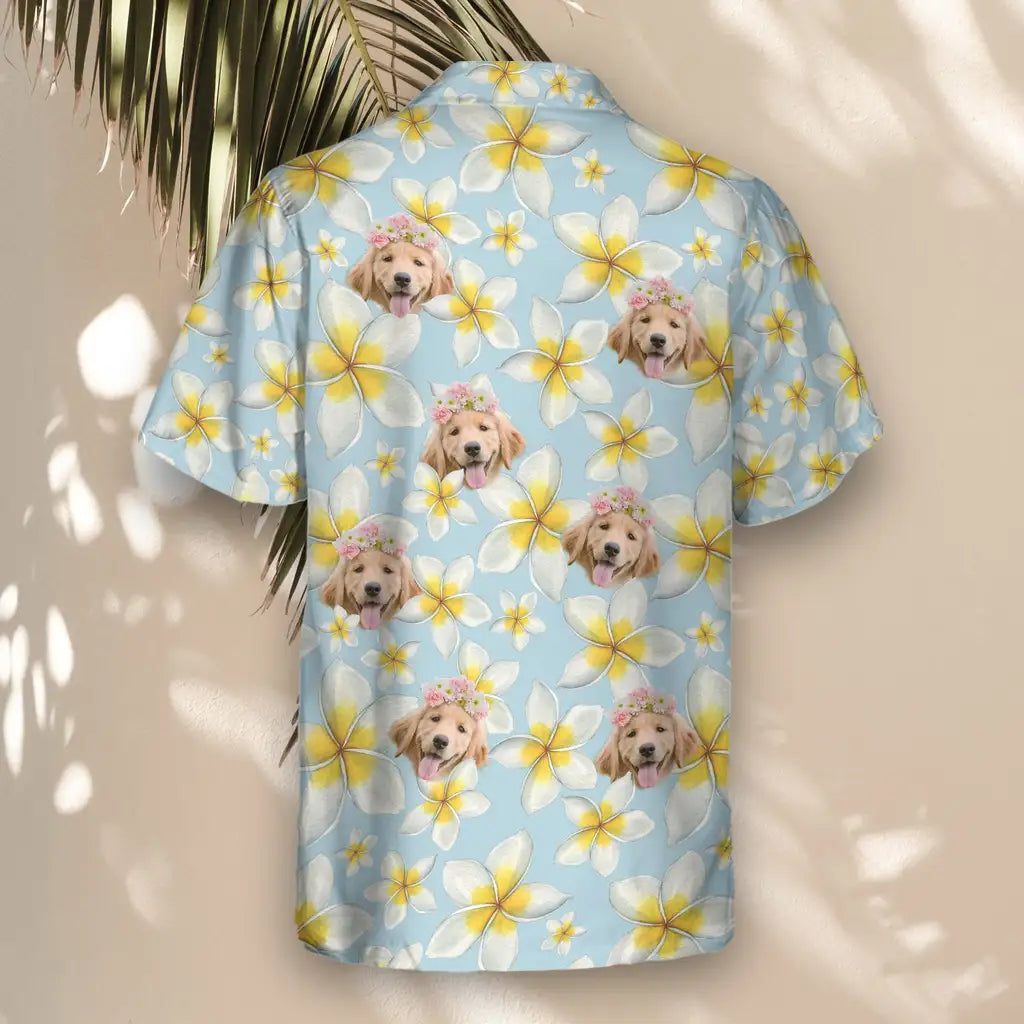 Custom Face &amp; Logo Frangipani Paradise Hawaiian Shirt | Custom Gift for Beach Vacation &amp; Cruises