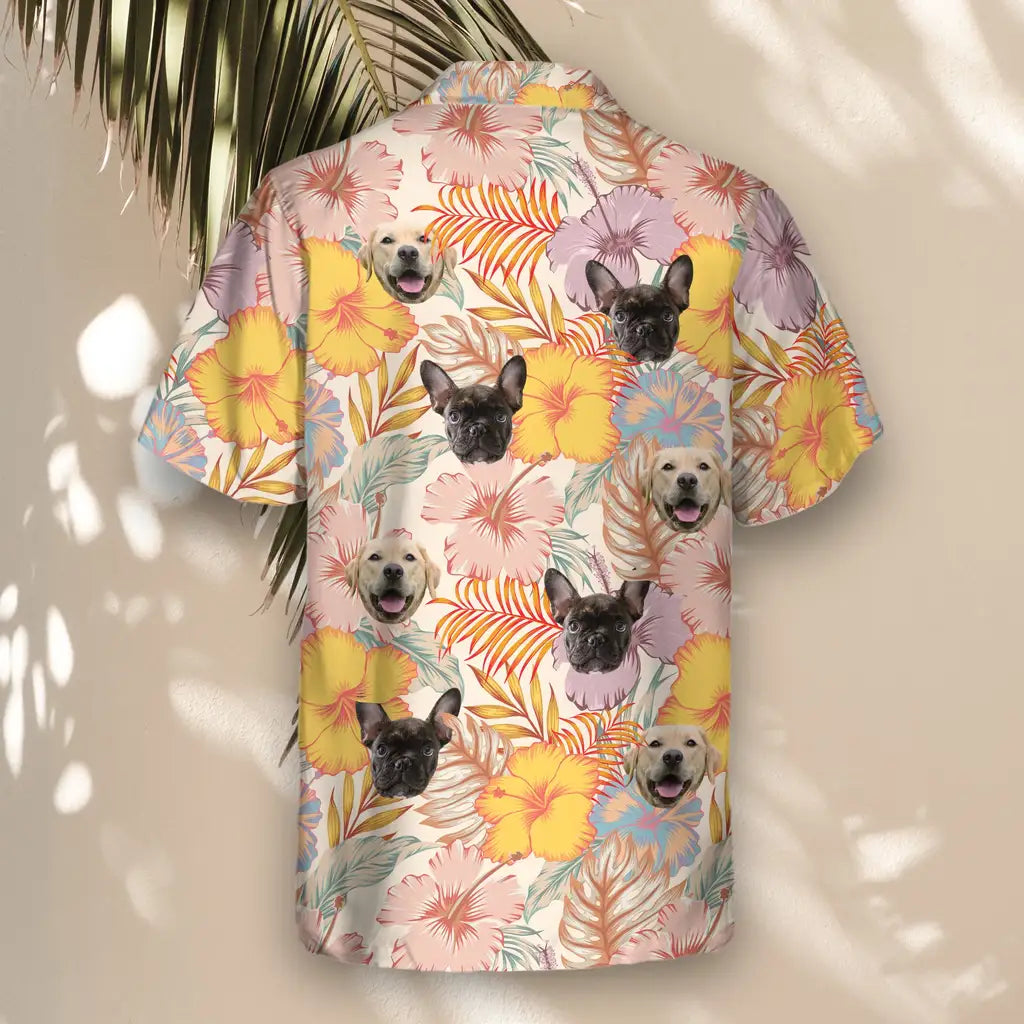 Custom Face &amp; Logo Hibiscus Summer Hawaiian Shirt | Custom Gift for Beach Vacation &amp; Cruises