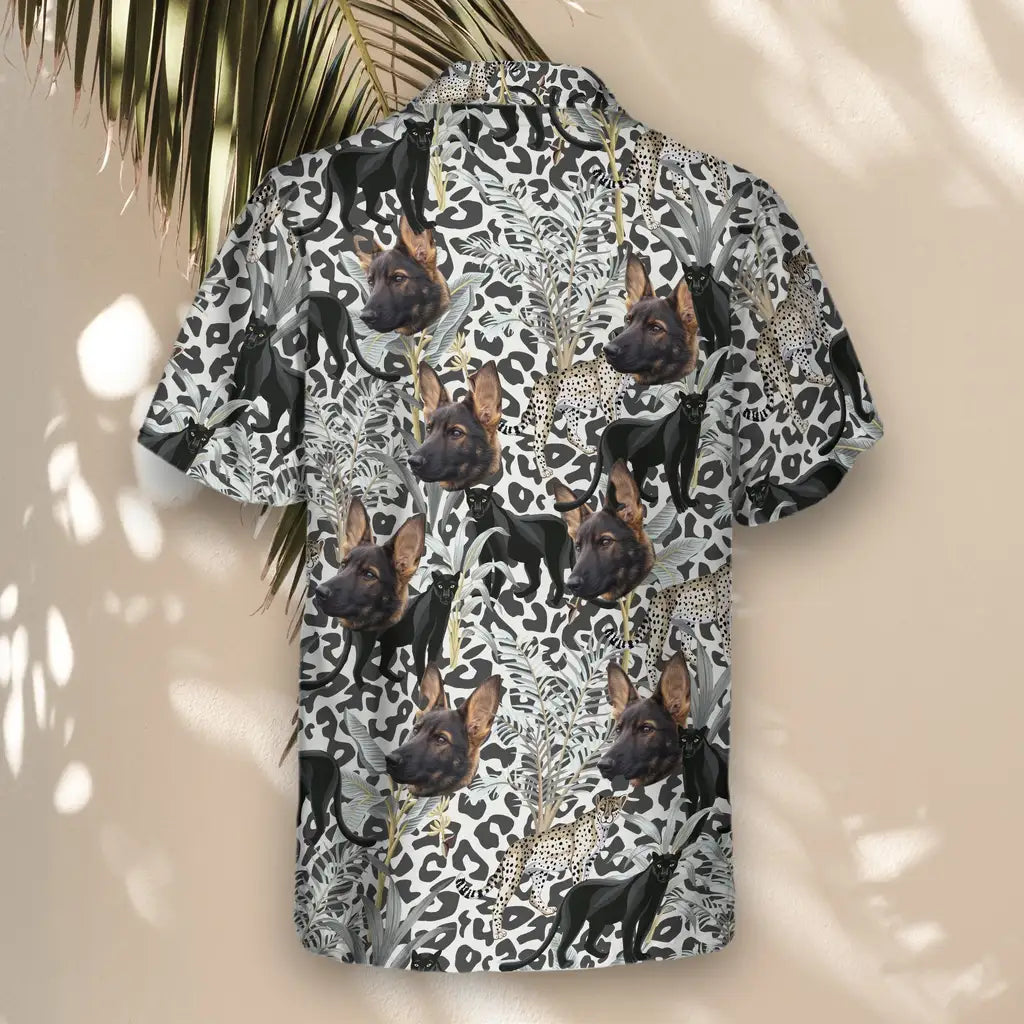 Custom Face &amp; Logo Jungle Prowl Hawaiian Shirt | Unique Gift for Wildlife Lovers