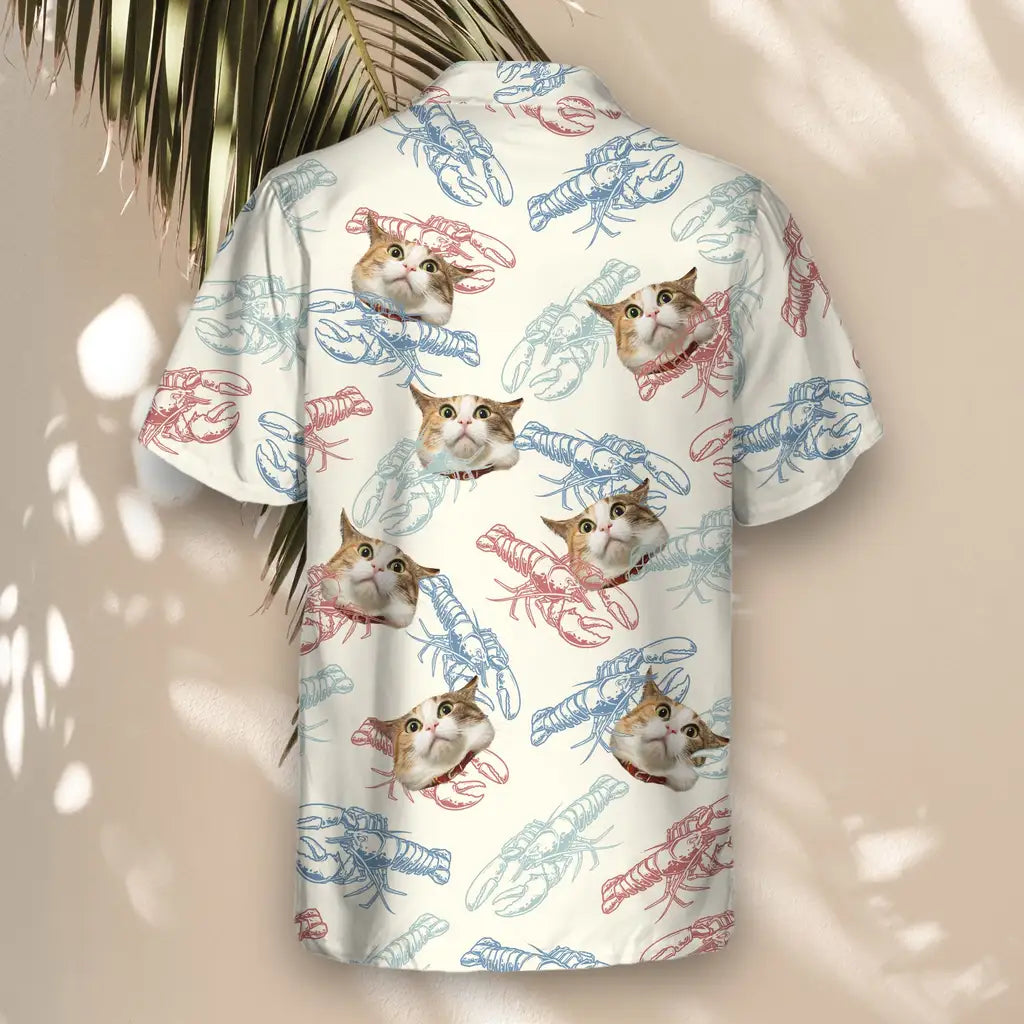 Custom Face &amp; Logo Lobster Fest Hawaiian Shirt | Perfect Backyard BBQ &amp; Summer Gathering