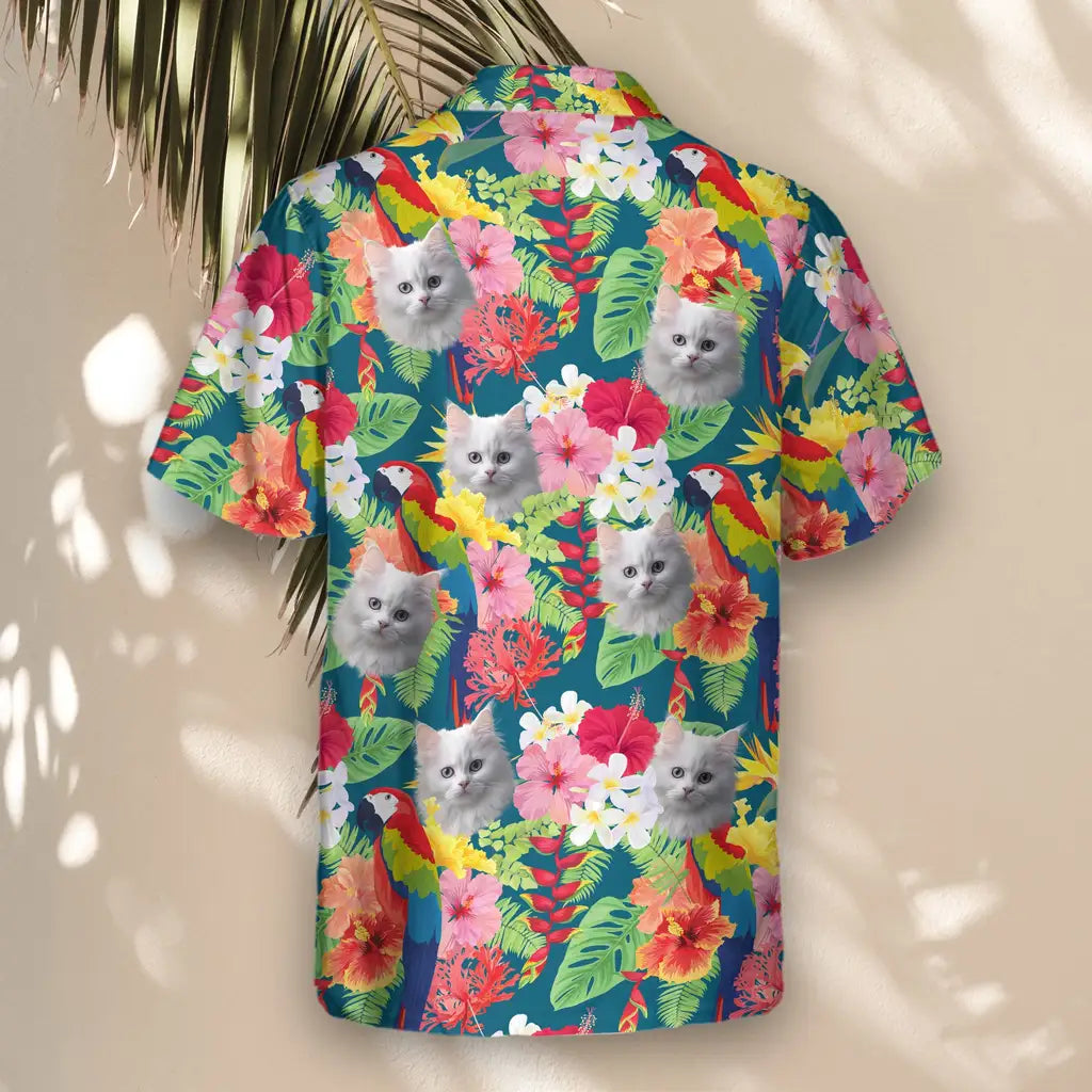 Custom Face &amp; Logo Macaw Jungle Vibes Hawaiian Shirt | Unique Gift for Wildlife Lovers