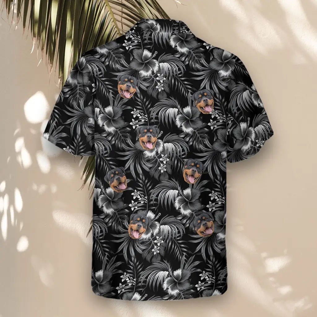 Custom Face &amp; Logo Midnight Hibiscus Paradise Hawaiian Shirt | Custom Gift for Beach Vacation &amp; Cruises