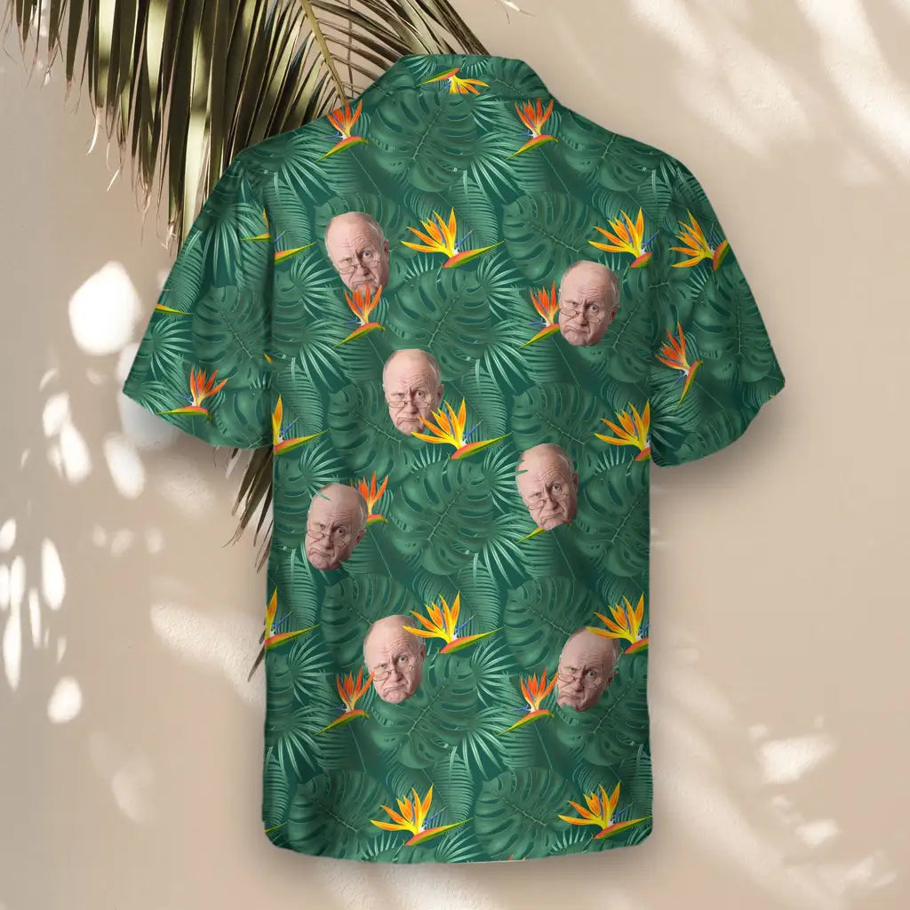 Custom Face &amp; Logo Monstera &amp; Paradise Hawaiian Shirt | Custom Gift for Beach Vacation &amp; Cruises