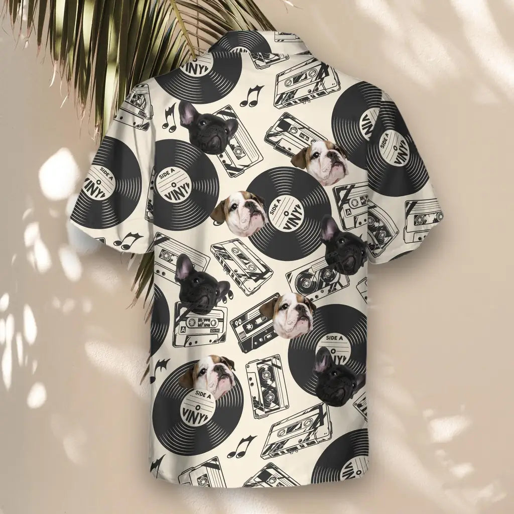 Custom Face &amp; Logo Retro Record Vibes Hawaiian Shirt | Perfect Vacation &amp; Tropical Party Wear