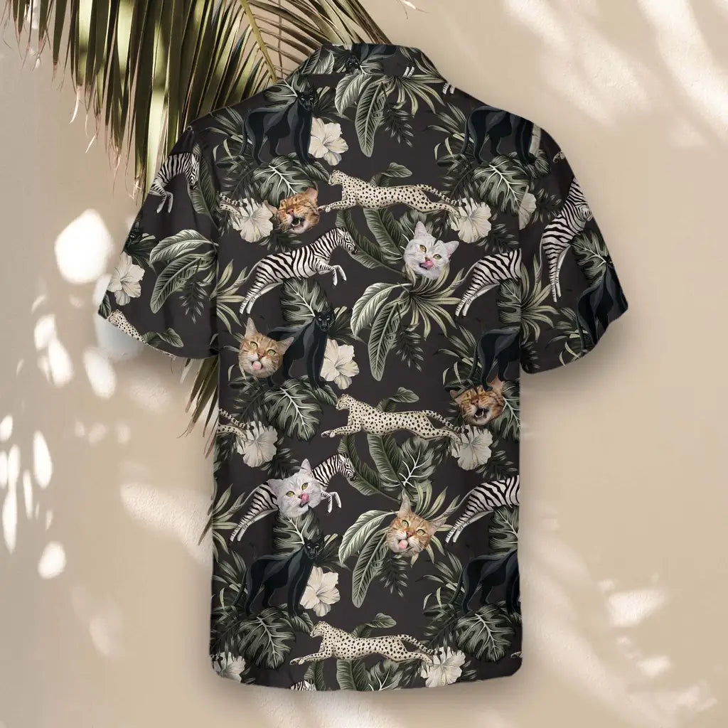 Custom Face &amp; Logo Running Wildlife Animal Hawaiian Shirt | Unique Gift for Wildlife Lovers
