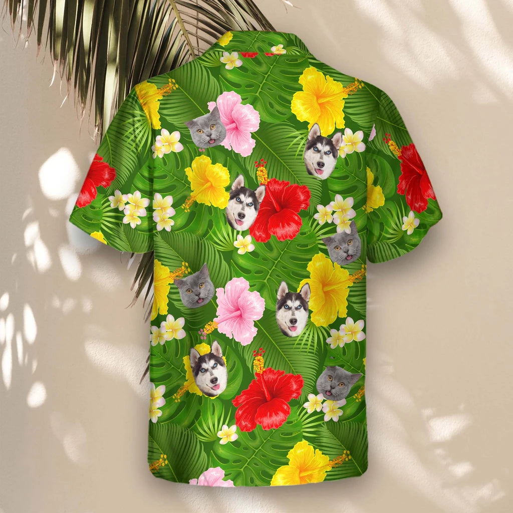 Custom Face &amp; Logo Summer Tropical Hawaiian Shirt | Unique Summer Beach Gift for Men