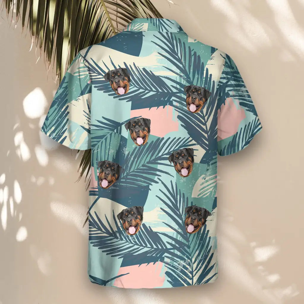 Custom Face &amp; Logo Tropical Color Pop Hawaiian Shirt | Unique Summer Beach Gift for Men