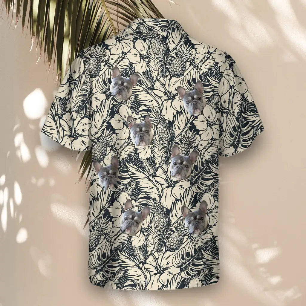 Custom Face &amp; Logo Tropical Garden Elegance Hawaiian Shirt | Unique Summer Beach Gift for Men