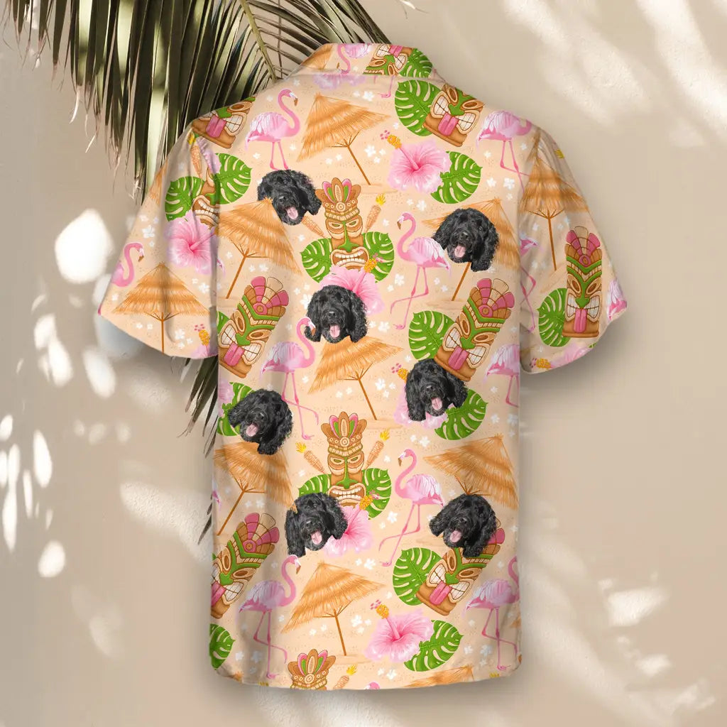 Custom Face &amp; Logo Tropical Tiki Grill Fest Hawaiian Shirt | Perfect Backyard BBQ &amp; Summer Gathering