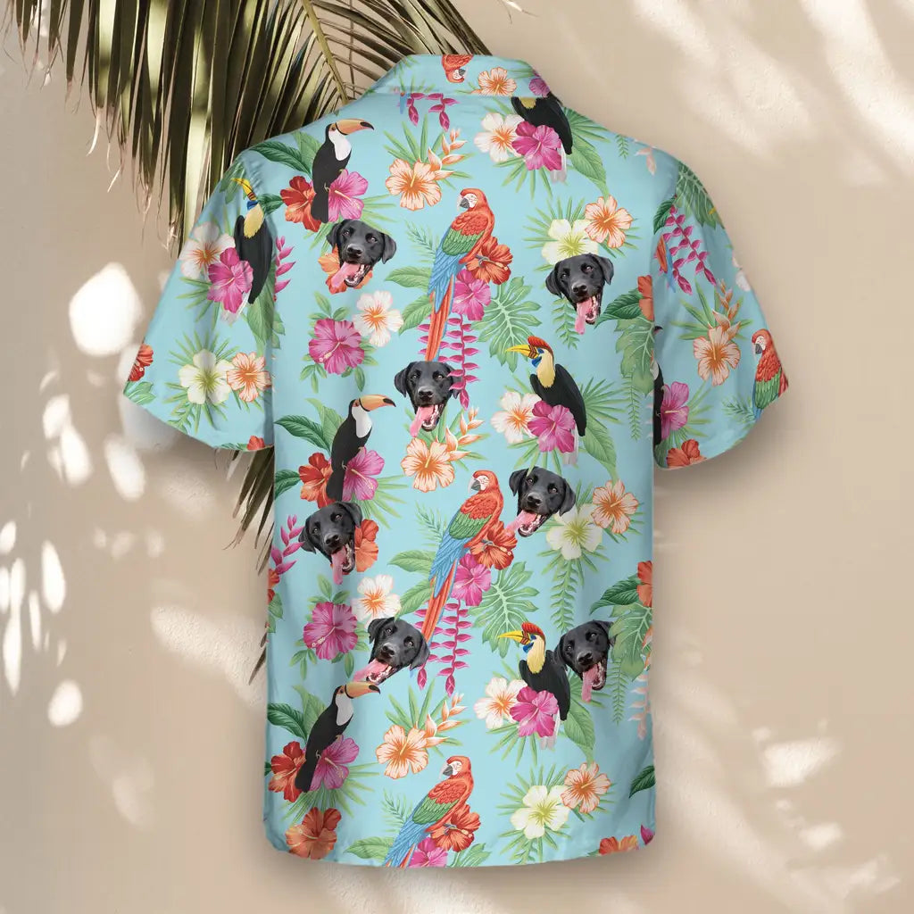 Custom Face &amp; Logo Tropical Toucan &amp; Macaw Paradise Hawaiian Shirt | Unique Gift for Wildlife Lovers