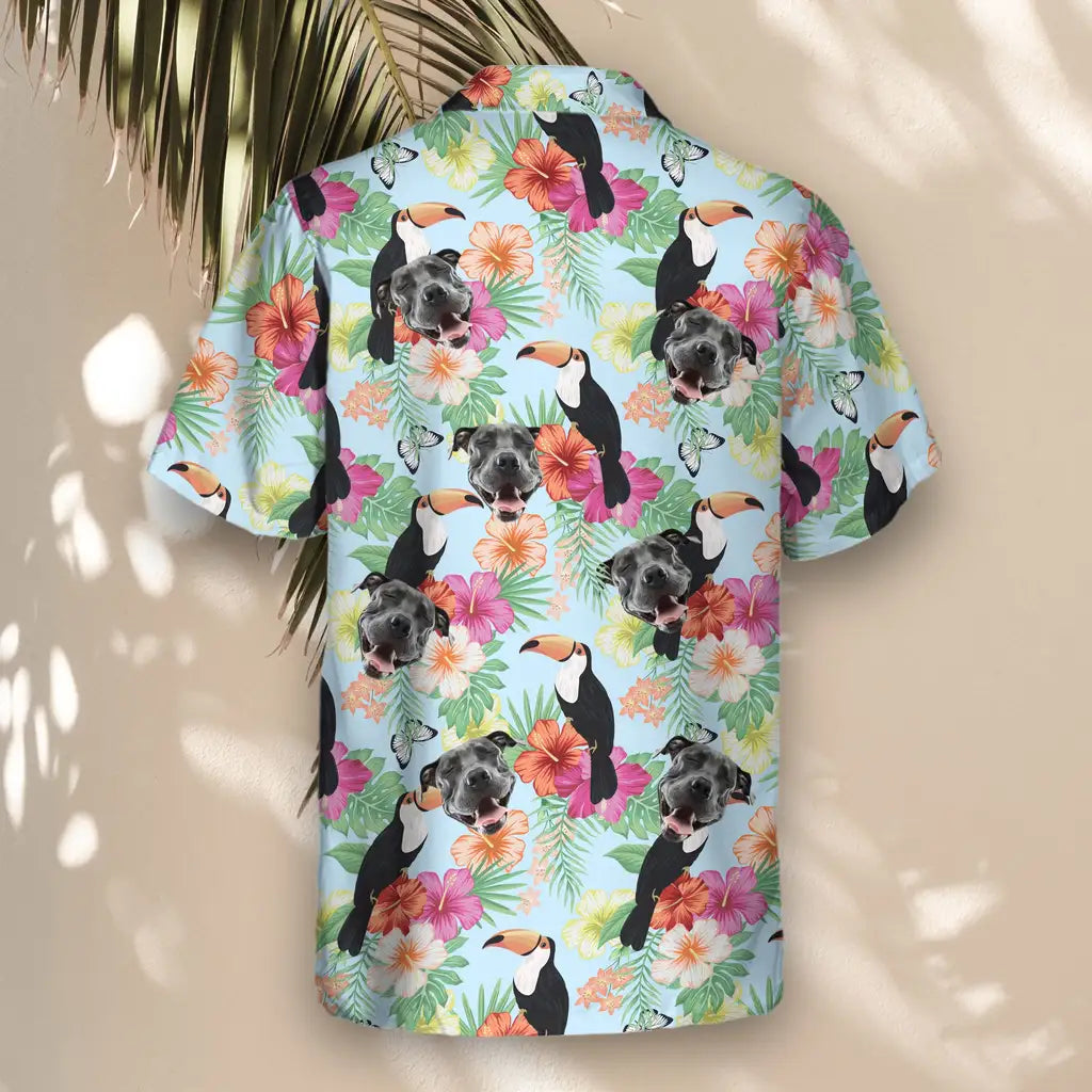 Custom Face &amp; Logo Tropical Toucan Hawaiian Shirt | Unique Gift for Wildlife Lovers