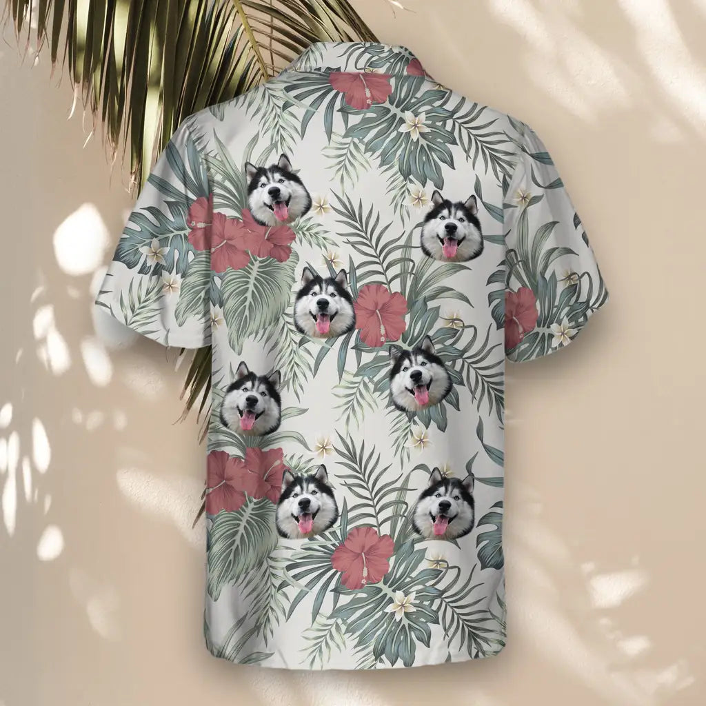 Custom Face &amp; Logo Vintage Floral Paradise Hawaiian Shirt | Perfect Vacation &amp; Tropical Party Wear