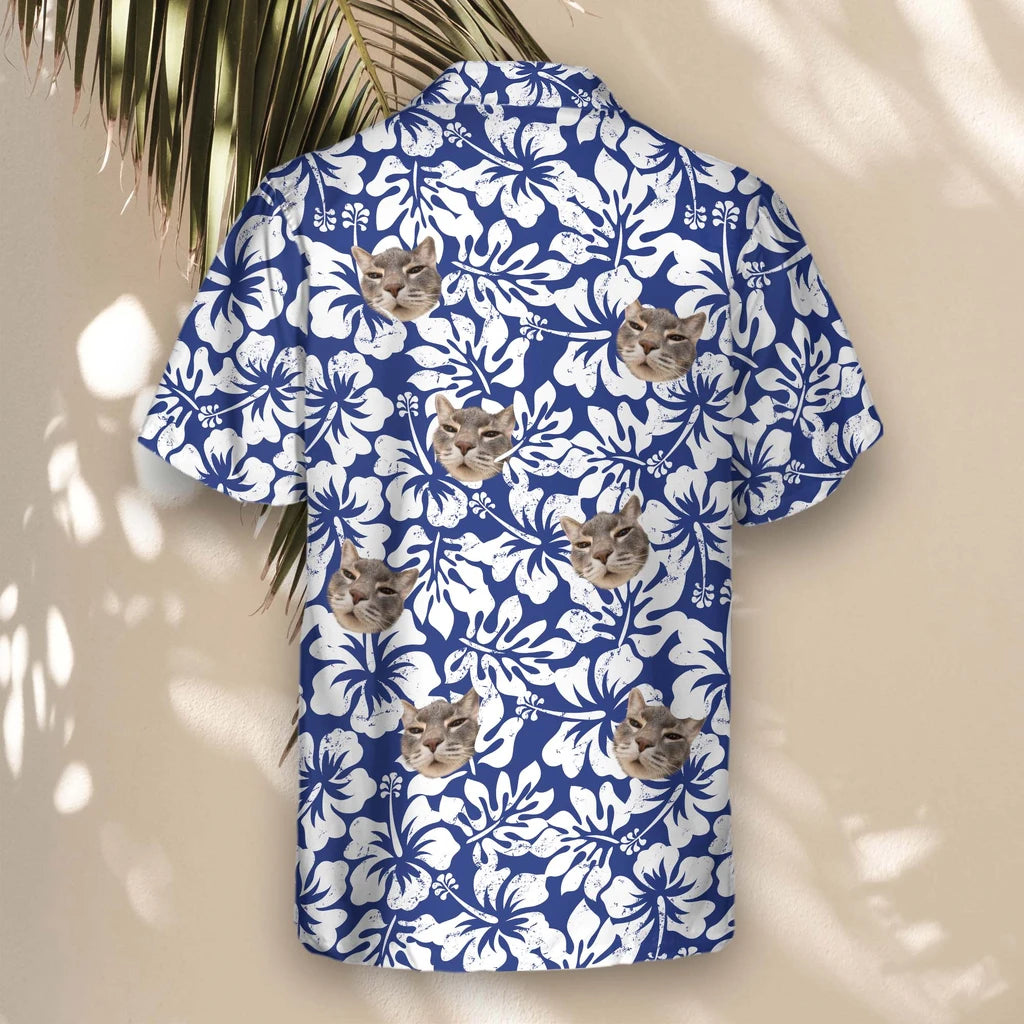Custom Face &amp; Logo Weathered Tropic Hibiscus Hawaiian Shirt | Custom Gift for Beach Vacation &amp; Cruises