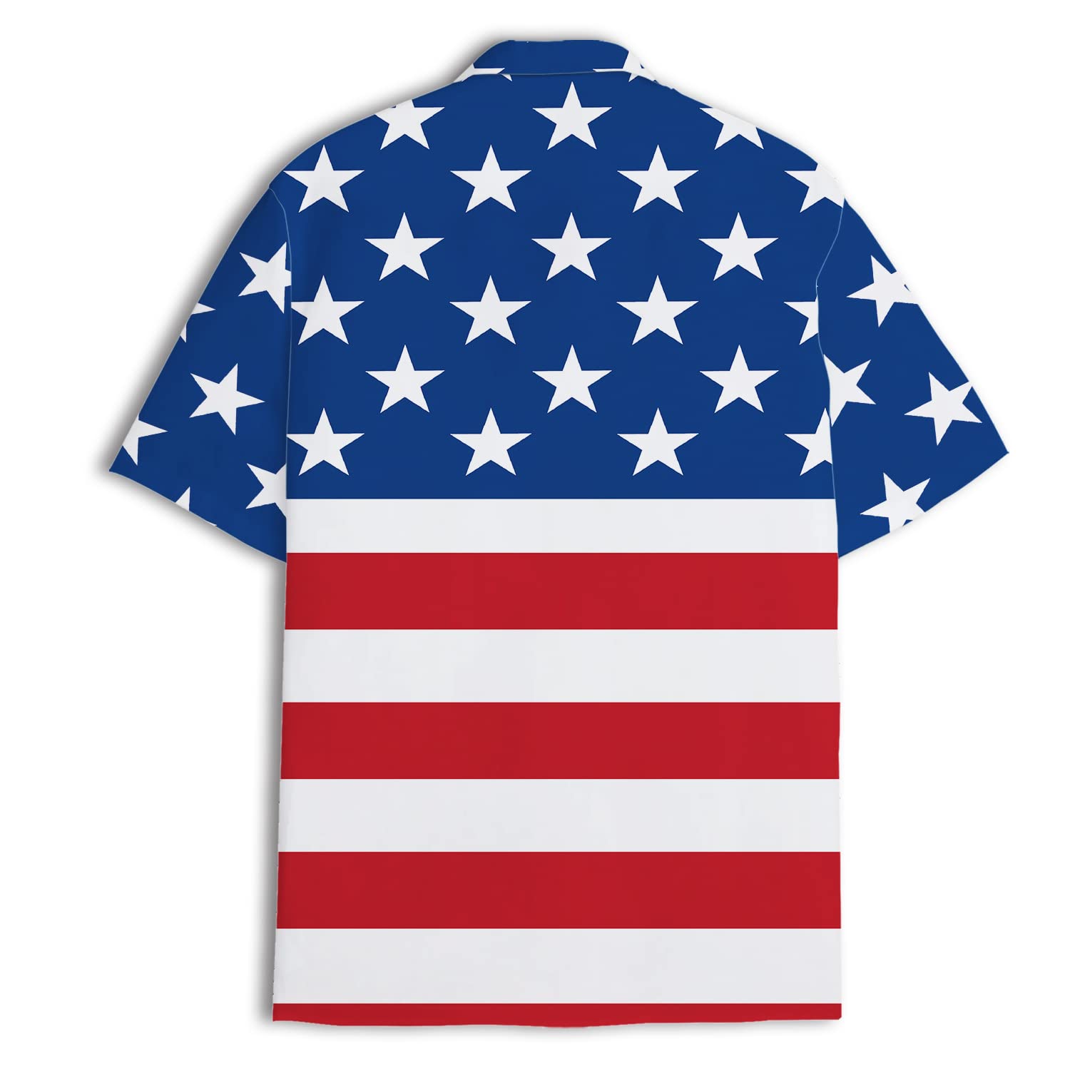 American Flag Hawaiian Shirt - USA Patriotic Stars & Stripes Print