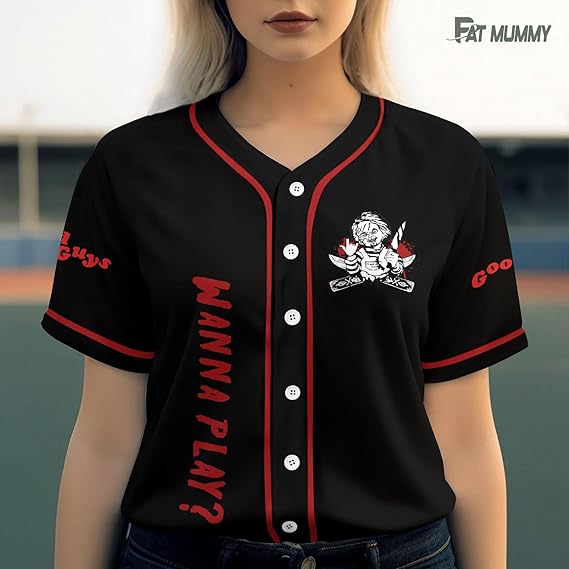 Chucky Wanna Play Baseball Jersey - Horror Good Guys Shirt