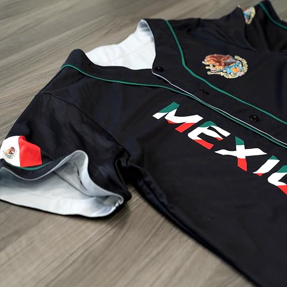 Mexico Baseball Jersey - Tricolor Winged Eagle Shirt, Mexican Flag Pride Apparel